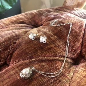 Pearl Necklace and Studs